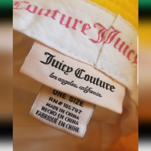 Juicy Couture Posh Yellow Terrycloth Bucket Hat One Size - Picture 4 of 5